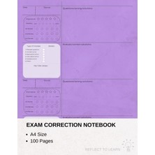 Renas Store Exam Correction Notebook A4: Review And Revise Study For Exams, School, College, University Students Purple