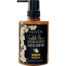 Renas Store Olivos Vivaldi Serisi Orkide Kokulu Zeytinyağlı Sıvı Sabun - Egzotik Orkide Esanslı, Yoğun Nemlendirici, Hassas Ciltler Için, 500 ml | Doğal Cilt Yumuşaklığı ve Ferahlık (Orkide Kokulu)