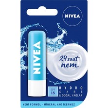 Renas Store Nıvea Hydro Care Dudak Bakım Kremi, 4,8 Gr, 24 Saat Nem, Doğal Yağlar, Spf 15
