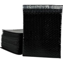 Renas Store Siyah Bantlı Kapaklı Baloncuklu Torba, Balonlu Patpat Torba 20CM(EN) X25CM(BOY)+5CM(KAPAK) 10 Adet