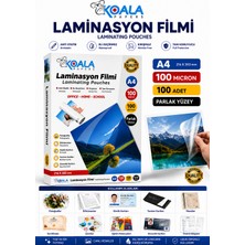 Koala Papers A4 Laminasyon Poşeti 100 Mikron Depo Evrakları 100'LÜ