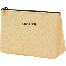 Renas Store Ocean Home Textile Termal Yalıtımlı Jüt Keten Makyaj Çantası 19 x 13 x 7 cm