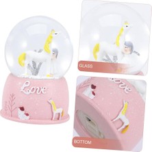 Hereveoyuncak Mini Pembe Kar Küresi - Sevimli Unicorn ve Kızz Tasarımlı - Işıklı