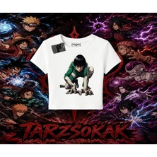 Tarzsokak Rock Lee Naruto Anime Karakter Kadın Baby Tee Beyaz