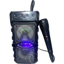 Prepare Karaoke Bluetooth Hoparlör Taşınabilir Kablosuz USB Subwoofer Rgb Işık Fm Sd Mikrofonlu Ses Bombası
