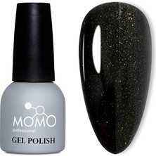 Renas Store Momo Professional Kalıcı Oje S019 Altın Işıltılı Siyah 14 ml
