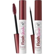 Renas Store Golden Rose Flash Lash Bordo Maskara ve Flash Liner Makyaj Seti