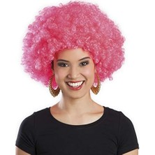 Renas Store Pembe Renk Kıvırcık Afro Bonus Peruk