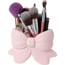 Renas Store B4U 3D Kapitone Desenli Fiyonklu Makyaj Organizeri, 3 Bölmeli, Soft Pastel Pembe