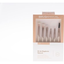 Renas Store Brush Luxe Collection 6 Parça Profesyonel Makyaj Fırça Seti, Ultra Yumuşak Doğal Kıllı Sentetik, Allık, Far, Kapatıcı, Eyeliner ve Kaş Şekillendirici, Krem