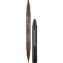 Renas Store Clıo Yarı Kalıcı Kaş ve Makyaj Düzeltici Kalem Seti Kill Brow Dual Tattoo Pen Set (02 Light Brown)