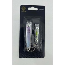 Renas Store Tudor TD607 Ikili Desenli Tırnak Makası Seti - El ve Ayak Için 2'li Çelik Tırnak Bakım Seti