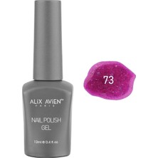 Renas Store Alıx Avıen Işıltılı Fuşya Pembe Kalıcı Oje 73-Yoğun Renk Veren Jel Oje 12 Ml-Nail Uv Gel Polish 73