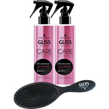 Renas Store Schwarzkopf Gliss Care Stylers Canlandırıcı Saç Bakım Spreyi, 2 Adet, Saç Fırçası Hediyeli Set SET.HNKL.1295