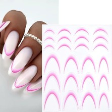 Renas Store Ombre Efekt French Tırnak Sticker Pembe Nail Art SD-1945