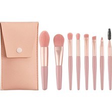 Renas Store Joyzzz Makyaj Fırça Seti, Pu Çanta ile 8 Adet Seyahat Kozmetik Fırça Setimini Boyut Taşınabilir Yumuşak Makyaj Fondöten Göz Farı Yüz Gözler Kızlar ve Kadınlar Için Kozmetik Araçları (Mercan Pembesi)