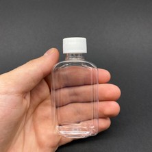 Renas Store 50 cc Yassı Plastik Şişe - Beyaz Kapaklı- 50ML Kapaklı Pet Şişe- x 10 Adet