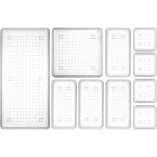 Renas Store Meleni Home 10'lu Çekmece Içi Çok Amaçlı Organizer -Kozmetik Takı Makyaj Organizeri Dolap Içi Düzenleyici Şeffaf