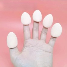 Renas Store 3 Adet Mini Puf Parmak Yüz Makyaj Sünger Göz Altı Kapatıcı Kuru Islak Bez Süngeri Concealer Çok Renkli