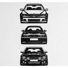Esfil Bmw E39 E46 E60 M5 M3 Serisi 3D Duvar Dekoru - 20X20 cm Mat Siyah Araba Tablosu