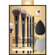 Renas Store Black Gold Serisi Makyaj Fırçası ve Beauty Blender Seti