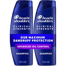 Renas Store Head & Shoulders Klinik Güçte Kepek Şampuanı Ikili Paket, Ferahlatıcı Narenciye Özlü Gelişmiş Yağ Kontrolü, Her Biri 13,5 Oz.