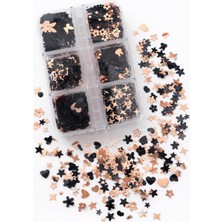 Renas Store Yoonail Nail Ornament Tırnak Süsleme Pulları Siyah Gold