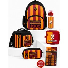 Galatasaray Lisanslı 5’li Okul Çantası Seti Sırt Çantası Beslenme Çantası Kalemlik Matara Beslenme Kabı