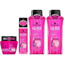 Renas Store Gliss Supreme Length 4'lü Saç Bakım Seti, 2 Şampuan + Maske + Sıvı Saç Kremi