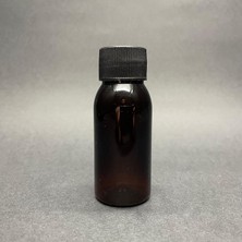Renas Store 50 cc Amber Sert Pet Şişe - Siyah Plastik Kapaklı- 50ML Kahverengi Pet Şişe- x 10 Adet