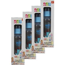 Eda Bebe Bebek Biberon 250 ml 4 Adet Erkek Renkleri
