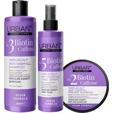 Renas Store Urban Care Expert Biotin ve Kafein Dökülme Karşıtı Peeling Şampuan Tonik 3lü Set-Vegan