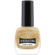 Renas Store Golden Rose Keratin Nail Color Glitter No: 406 - Keratin Içerikli Güçlendirici Parlak Oje