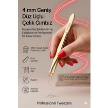 Renas Store Transformacion 4 mm Geniş Düz Uçlu Çelik Cımbız - Hassas Kaş Şekillendirme, Epilasyon ve Profesyonel Kıl Alma Cımbızı Solingen Professional 721184