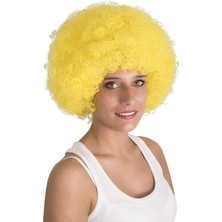 Renas Store Sarı Renk Kıvırcık Afro Bonus Peruk (5440)