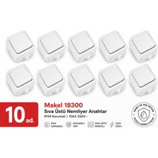 **makel Sıva Üstü Nemliyer Anahtar 18300 10’lu Paket – IP44, 10AX 250V, Nemli ve Dış Ortam Kullanımına Uygun**