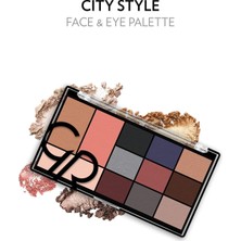 Renas Store Golden Rose City Style Face & Eye Palette No: 02 Smokey - Allık, Bronzer, Aydınlatıcı ve 9'lu Far Paleti