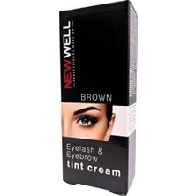 Renas Store New Well Kaş ve Kirpik Boyası Tint Cream, Siyah ve Kahverengi, 15 Ml, Uzun Süre Kalıcı, Doğal Görünüm (Kahverengi)