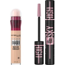 Renas Store Maybelline New York Instant Anti Age Eraser Kapatıcı - 01 Light & Lash Sensational Sky High Cosmic Black Maskara Makyaj Seti