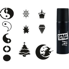 Renas Store Minimal Parmak ve Sırt Serisi Spray Tattoo Geçici Dövme Seti Dark Sprey Dövme Kiti