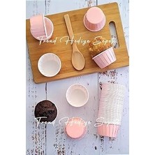 Renas Store 50'li Soft Pastel Pembe Muffin Cupcake Kalıbı Kek Kapsülü, Muffin Kek Kalıbı, Airfryer Uyumlu