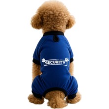Renas Store Kedi ve Köpek Kıyafeti & Elbisesi Saks Mavi 4 Bacak Tulum Security Xs