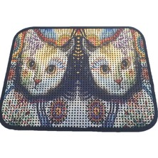 Renas Store Miapet Elekli Desenli Kedi Tuvalet Önü Paspası 60 x 45 cm Beyaz Kedi