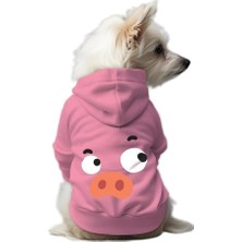 Renas Store Kedi ve Köpek Kıyafeti & Elbisesi Pembe Hoodie Vektör Domuz Xl