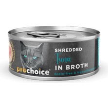Renas Store Prochoice Deluxe Shredded, Tahılsız, Hipoalerjenik, Tiftiklenmiş Tuna Balıklı Yaş Kedi Maması, 70 gr x 12 Adet