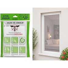 Renas Store Pratik Sineklik Hazır Tül Sineklik Tek Kanat 75 cm x 125 Cm, Kapı ve Pencere Uyumlu Pimapen Için Böcek ve Sinek Engelleyici Tül, 4 Metre Yapıştırma Bantlı