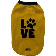 Renas Store Yeni Sezon Köpek ve Kedi Kıyafeti - Hardal Love L Beden