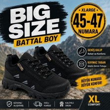 Wanderfull Trekking Siyah Erkek Outdoor Fermuarlı Battal Boy Ayakkabı 45-47