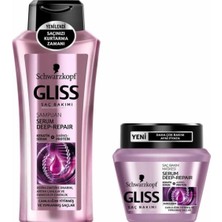 Renas Store Gliss Serum Deep Repair Şampuan 360 ml + Serum Deep Repair Maske 300 ml Seti