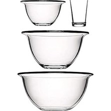 Renas Store Paşabahçe Arda Türkmen Cam Hazırlık Seti, 3 Borcam ve 1 Bardak, 4 Parça, Şeffaf, 3 Litre